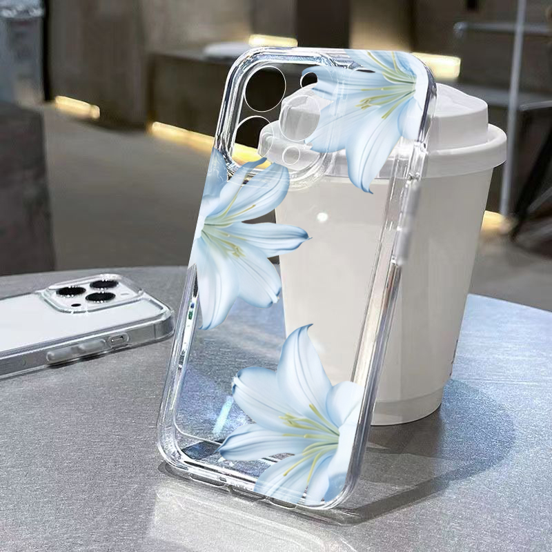 Phone Cases For Iphone 15 - Fashion Exquisite White Lily Flower Phone