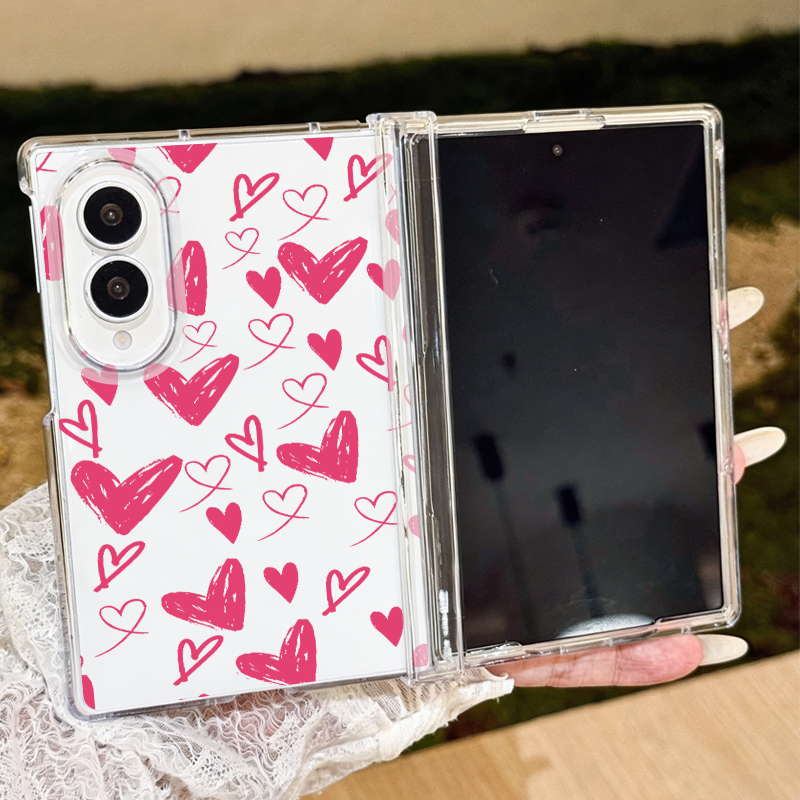 Cute Hearts Pattern Phone Case - Phone Cases Z Fold 6 review and price