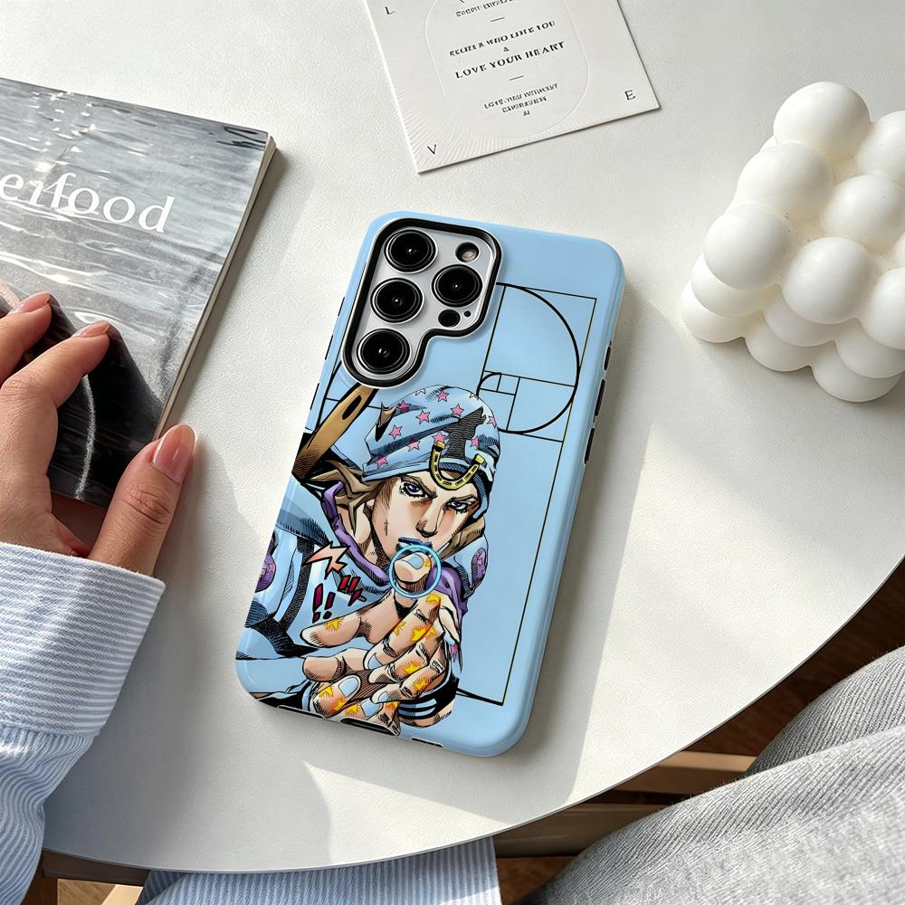 Hot cool Anime J-JOJO Steel Ba - Phone Cases Samsung S24 review and price